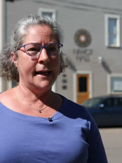 Heidi Storz, on Second Avenue outside Niwot Hall.